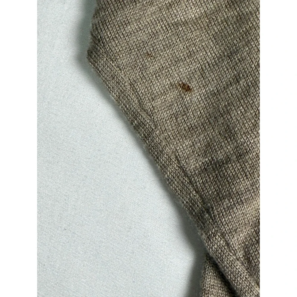 J. Crew‎ Womens 100% Merino Wool Lace Shoulder Sweater Taupe Brown Small